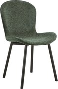 MAZZONI EXPORT FIORA Verde (material Apia 352)/cadru negru – SCAUN MODERN TAPITAT DIN CHENILLE PENTRU LIVING/BUCĂTĂRIE