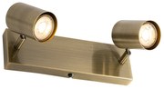 Plafoniera modernă bronz cu 2 lumini reglabile dreptunghiulare - Jeana
