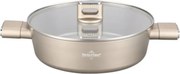 Cratita cu capac Swiss Haus SH-SCLC28CH, 28 x 8,5 cm, 4,4 L, Acoperire ceramica Sapphire, Fara PTFE/PFAS/PFOA, Inductie, Sampanie