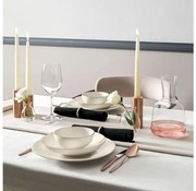 Set de veselă 18 piese, porțelan, alb/cupru