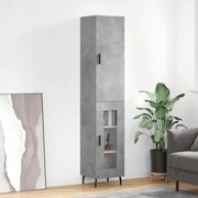 vidaXL Dulap înalt, gri beton, 34,5x34x180 cm, lemn prelucrat