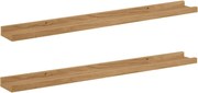 vidaXL Raft de perete cu raft 2 pcs Maro 80 x 9 x 3 cm Lemn compozit
