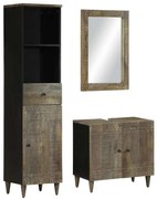 vidaXL Set mobilier de baie, 3 piese, lemn masiv de mango