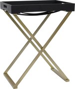 vidaXL Masă pliabilă, auriu și negru, 48x34x61 cm, MDF