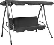 vidaXL Balansoar de exterior cu copertină antracit 192x118x175 cm oțel