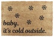 Covoraș de intrare din fibre de nucă de cocos 40x60 cm cu model de Crăciun Baby It's Cold Outside – Artsy Doormats