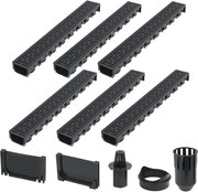 vidaXL Canale de drenaj, 6 buc., plastic, 6 m