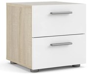 Noptieră albă cu aspect de lemn de stejar Pepe - Tvilum