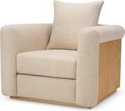 Fotoliu LUX furnir de stejar, tesatura Renato ecru, Amadeo