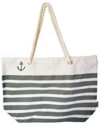 Geanta de vara STRIPES, gri bej, 49x36x14 cm