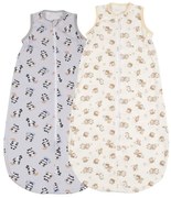 Set 2 saci de dormit de vara 0-18 luni Kidizi Orso Panda, 100% bumbac, 80 cm, 0.5 tog