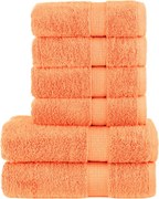 vidaXL Set de prosoape premium SOLUND, 6 piese, portocaliu, 600 g/m²