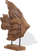 vidaXL Sculptură pește Teak 40x12x57 cm