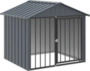 vidaXL Cușcă câine cu acoperiș, negru, 117x103x102 cm, oțel galvanizat