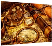 Tablou pe sticlă - uneltele itorice ale marinarior (70x50 cm)