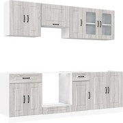 vidaXL Set de dulapuri de bucătărie 8 piese „Kalmar” lemn Sonoma gri