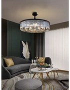 Candelabru Cristal, Elit'S, Aimee 40 cm, negru