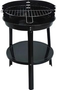 Gratar rotund, 38 cm, negru/gri, metal