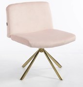 HR150 BAZĂ STEA Scaun Roz Pudra din Catifea cu Bază Aurie