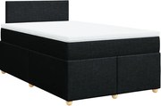 vidaXL Pat box spring cu saltea, negru, 120x190 cm, catifea