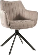 Scaun living rotativ AZALIA, bej/negru, stofa clasica/metal, 61x44x86