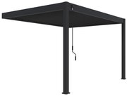 Pergola Reflect PREMIUM pentru gradina si terasa, montabil pe perete, aluminiu, antracit, 3x4 m