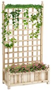 Outsunny Elegant Căsuță de flori cu Grilaj pentru Plante Cățărătoare din Lemn Natural | Aosom Romania