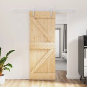 vidaXL Ușă glisantă cu set de feronerie 80x210 cm, lemn masiv de pin