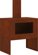 vidaXL Cuptor de foc Maro 60 x 40 x 96 cm Oțel rezistent de intemperii