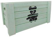 Set 3 Cutii depozitare TEDDY, Verde, Lemn