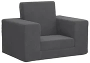 vidaXL Canapea extensibilă pentru copii, antracit, pluș moale