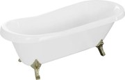 Mexen Retro cadă de sine stătătoare 170 x 75 cm, albă, picioare aurii - 53251707500-50