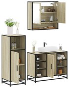 vidaXL Set mobilier de baie, 3 piese, stejar sonoma, lemn prelucrat