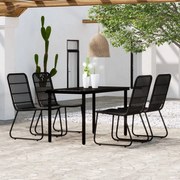 vidaXL Set de servit masa pentru grădină, 5 piese, negru