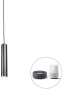 Lampă pendantă cu design inteligent neagră, inclusiv bec GU10 cu WiFi - Tuba Small