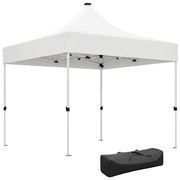Outsunny Pavilion Pliabil cu Lumină LED, Geantă de Transport și Înălțime Reglabilă, 300x300x340 cm, Alb | Aosom Romania
