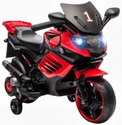 AIYAPLAY Motocicletă electrică pentru copii 6V cu roți de sprijin, muzică, far, pentru copii de 18-36 luni, roșu | Aosom Romania