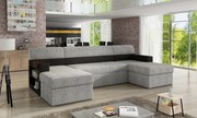 Canapea modulara, extensibila, cu spatiu pentru depozitare, 314x86x160 cm, Markos L01, Eltap (Culoare: Bej Pepit / Bej deschis)