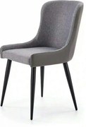 Scaun tapitat K333, gri/negru, stofa clasica/piele ecologica, 49X62X87