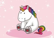 Fototapet - Unicorn - roz (254x184 cm)