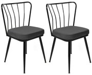 Set de scaune de sufragerie Yildiz Black, 2 buc., 2 buc.