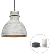 Lampă suspendată inteligentă gri 30 cm incl. bec A60 wifi - Dory