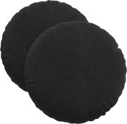 vidaXL Perne de Șezut 2 pcs Negru Ø 40 x 13 cm Catifea