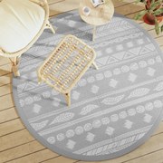 vidaXL Covor de exterior, ARAKIL gri, Ø160 cm, PP