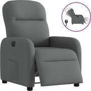 vidaXL Fotoliu rabatabil electric, gri închis, material textil