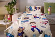 Lenjerie pat 3 piese copii 2-12 ani Paw Patrol Crem pentru saltele 160x80 ASC6427968000172