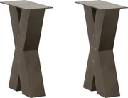 vidaXL Picioare pentru masă de cafea în formă de X, 2 buc., oțel natural, 38x(42-43) cm