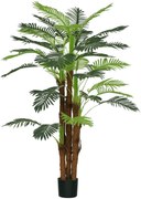 HOMCOM Plantă Artificială de Interior în Ghiveci, cu 36 Frunze din PE și Ciment, Ø16x160 cm, Verde | Aosom Romania