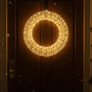 Lumină suspendată de Crăciun Coroniță Argintie 45cm incl. LED IP44 - Nawa