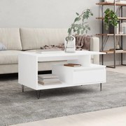 vidaXL Măsuță de cafea, alb, 90x49x45 cm, lemn prelucrat